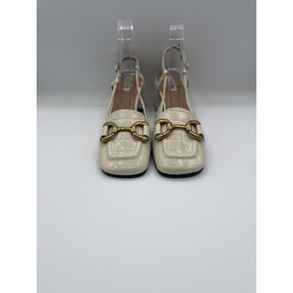 Anthropologie Bibi Lou Dennis Heels Women Ivory Preppy Retro Office Sz 40 New